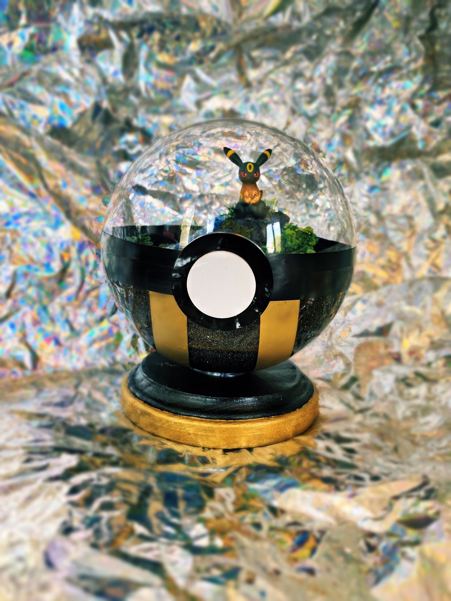 Custom Pokémon Terrarium Glitter ultra ball and flowing pond