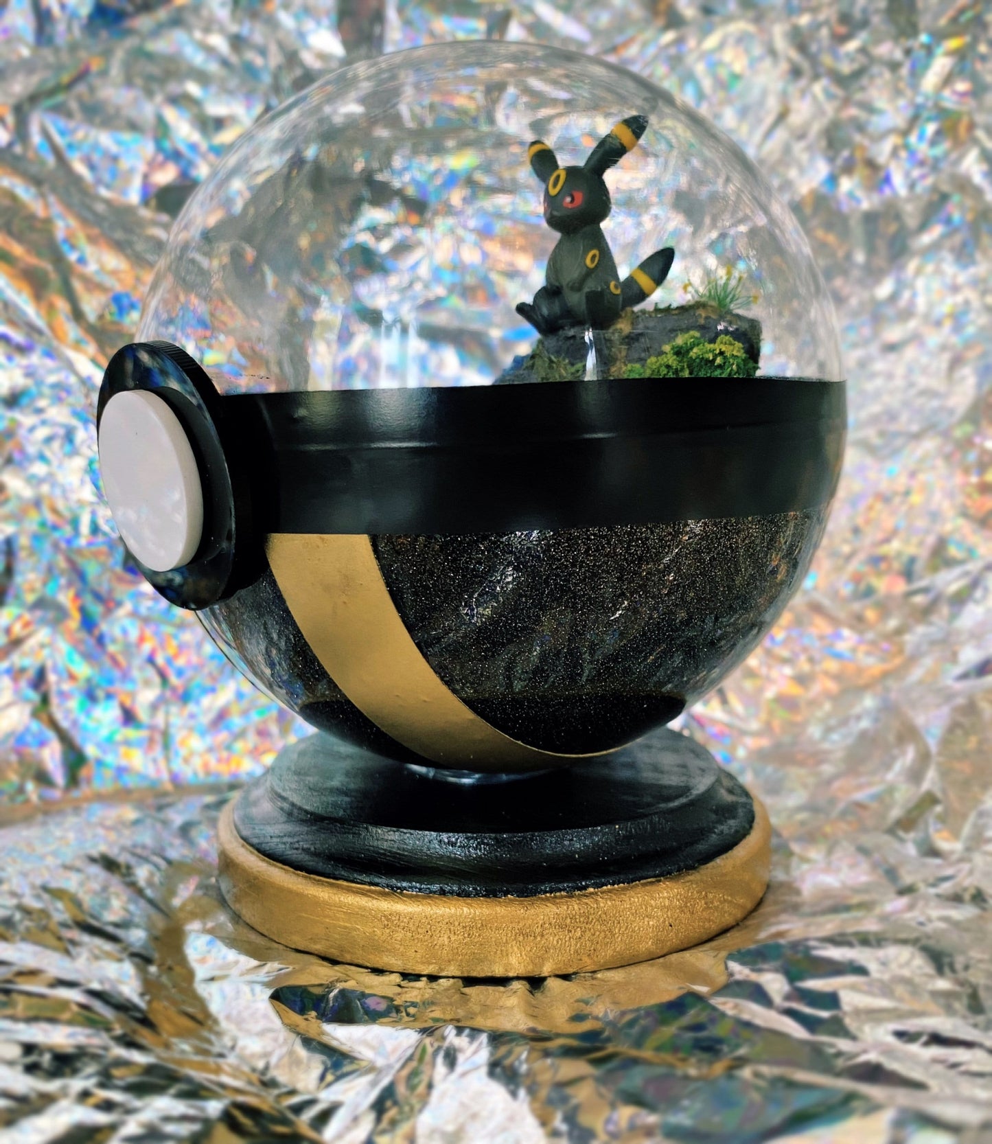 Custom Pokémon Terrarium Glitter ultra ball and flowing pond