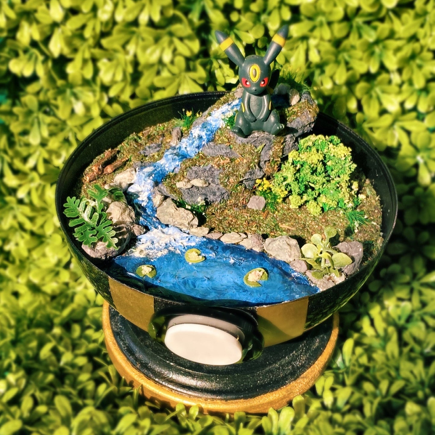 Custom Pokémon Terrarium Glitter ultra ball and flowing pond